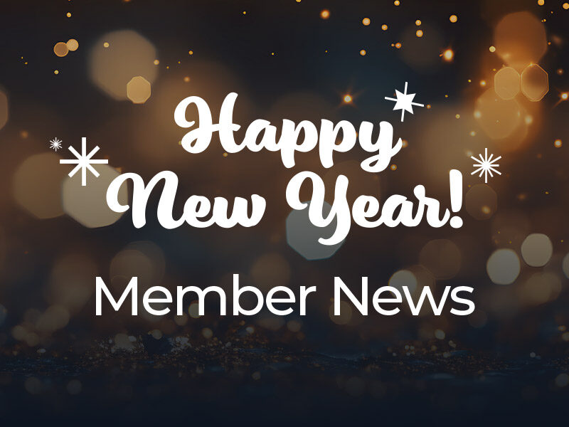 Happy New Year Text on dark celebratory background